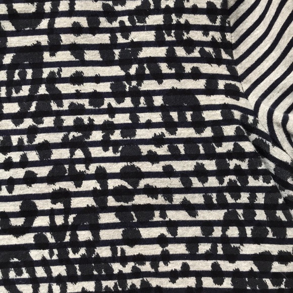 Striped Leopard Animal Print Terry Raw Edge Sweat - Picture 3 of 6